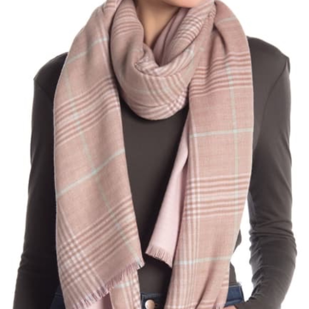 Cara Accessories Blush Rectangular Classic Plaid F